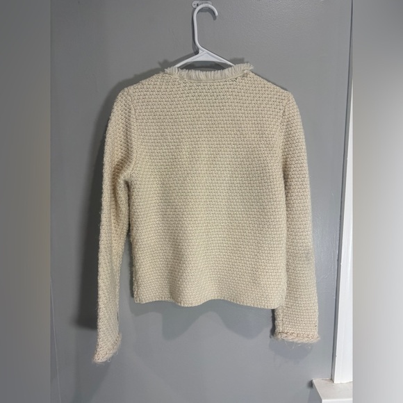 Ann Taylor sweater jacket zip cardigan Multi knit styling cream color size S - Picture 5 of 10